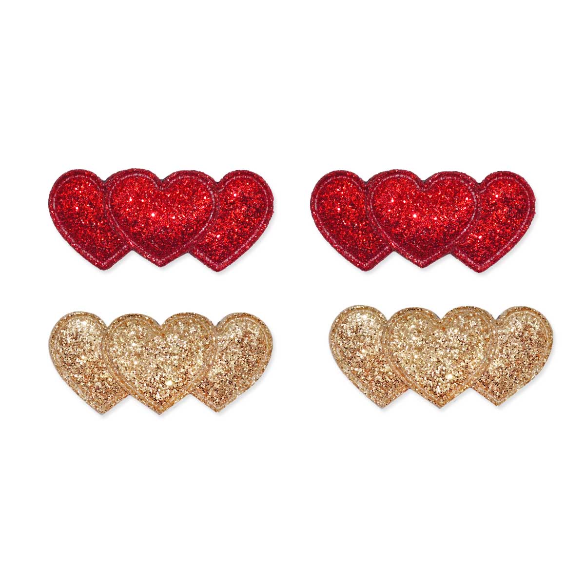 Baby Clips Glittering Lucky Hearts