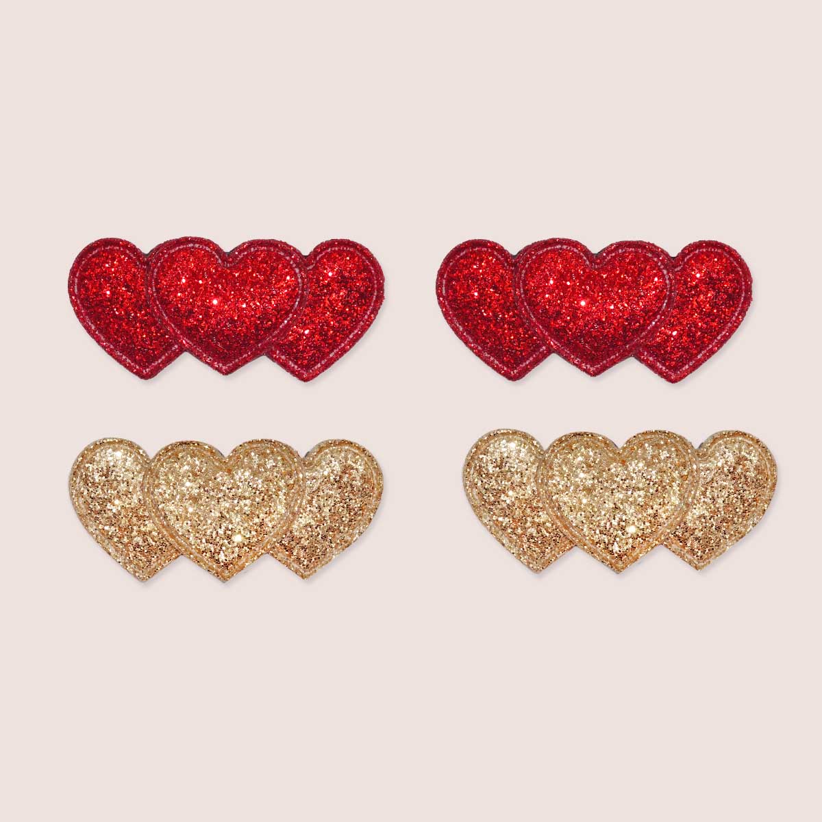 Baby Clips Glittering Lucky Hearts