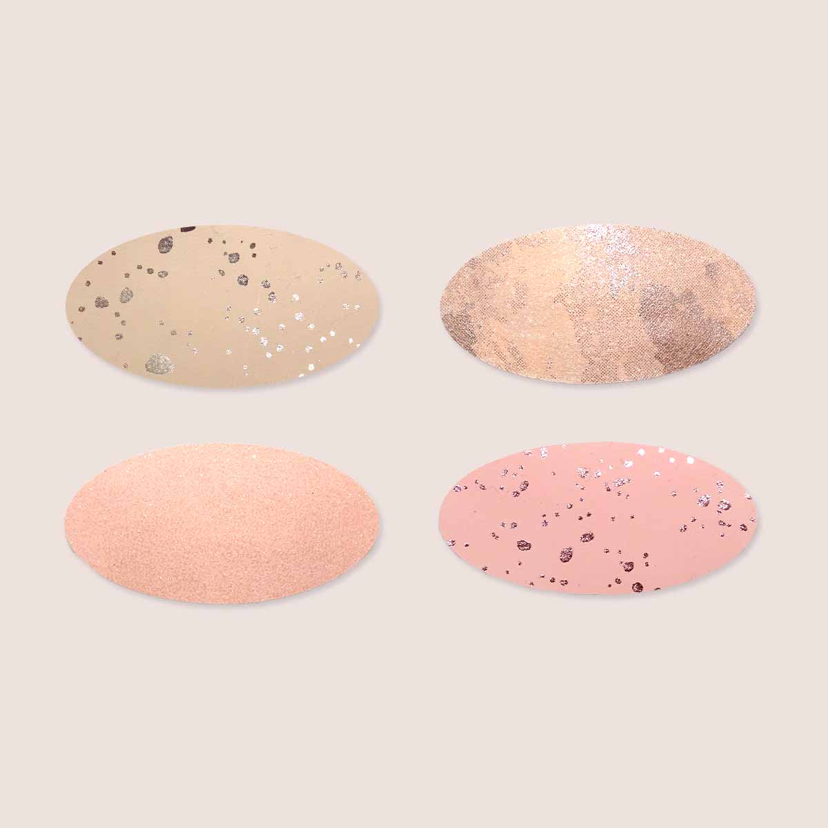 Babyspeldjes Poeder Parels set met nude en poederroze speldjes met gouden spikkels